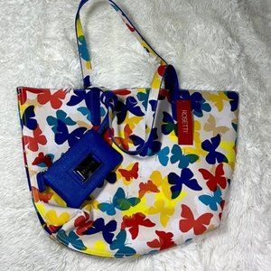 ROSETTI  Fly All Means Butterfly Canvas Tote Bag with Attached Wallet